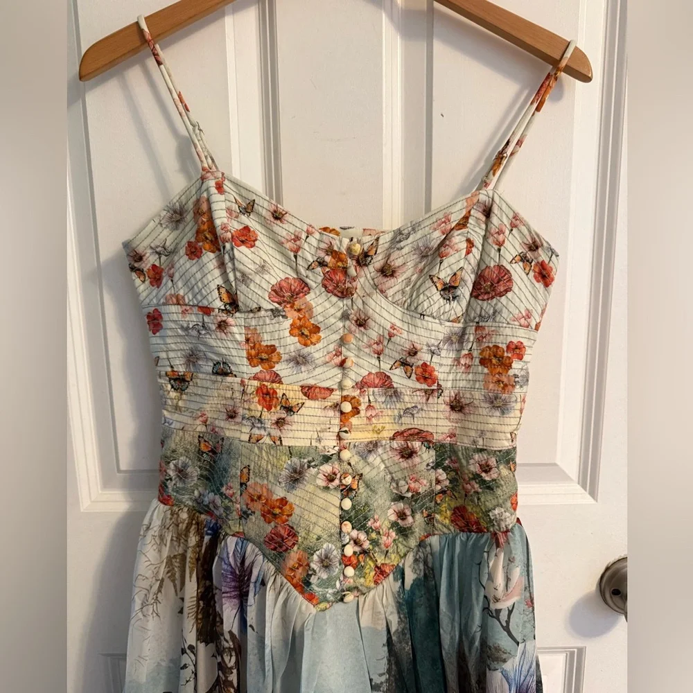 Anthropologie The Muse Basque-Waist Midi Dress Size S - Picture 4 of 7